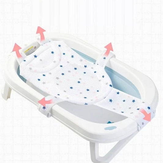 Newborn Bath Net Suspension Mat Non-Slip Baby Bath Mat Length Adjustable Bathtub Stand(5 Buckle Star) by bashfashion