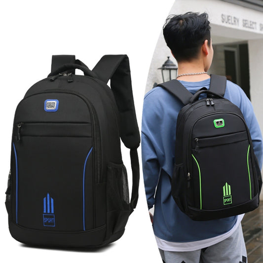 Men Backpack Nylon Oxford Knapsack Large Capacity Student Schoolbag(Blue) by bashfashion