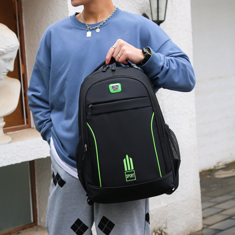 Men Backpack Nylon Oxford Knapsack Large Capacity Student Schoolbag(Black) by bashfashion