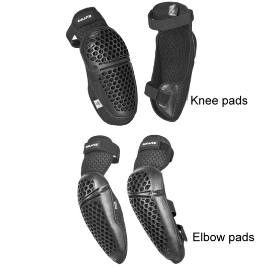 SULAITE Cycling Honeycomb Breathable Heat Dissipation Motorcycle Adjustable Protective Gear, Style: 2pcs /Set Elbow Pads by SULAITE