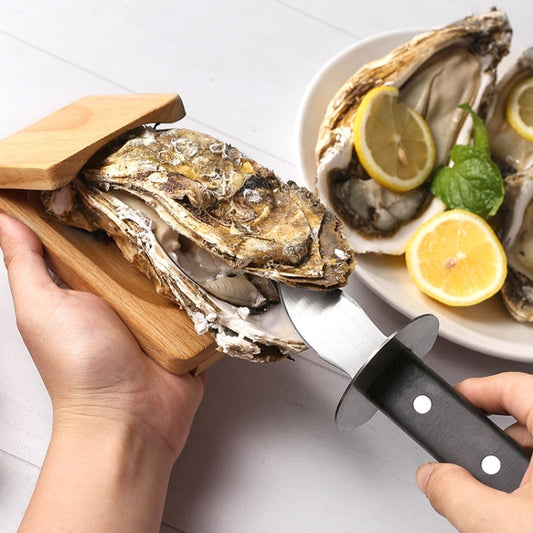 Stainless Steel Opening Oyster Scallop Tool Kitchen Shell Pryer Knife+Wooden Stand by bashfashion