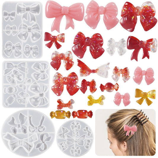 Bowknot Hairpin Jewelry Silicone Molds DIY Epoxy Resin Casting Mould Style 003 by bashfashion