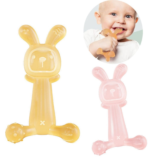 Bunny Baby Teether BPA Free Food-Grade Silicone Teether Infant Teething Stick Anti-Eating Hand, Color: Nano Color by bashfashion