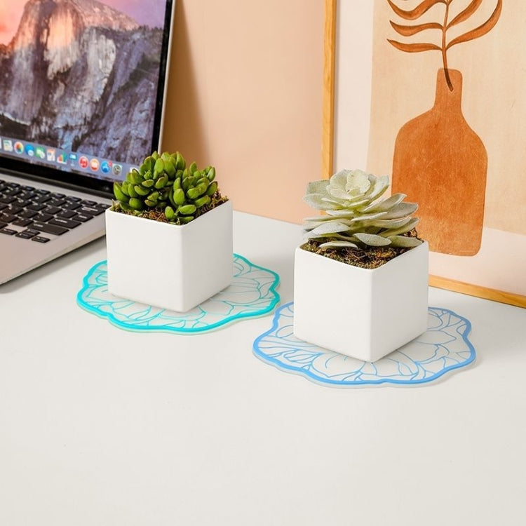 15cm Simple Heat Insulation Anti-Scald Table Mat Anti-Slip Oil Resistant Easy Clean Bowl Coaster(蓝色) by bashfashion