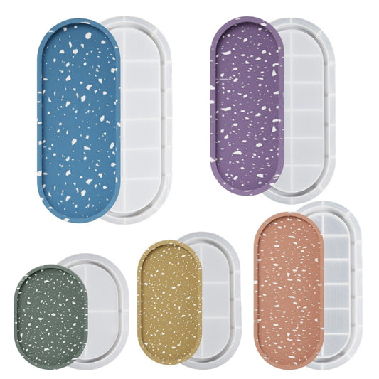 DIY Epoxy Oval Tray Dish Mold Silicone Mold for Flower Pot Base, Spec: 001 by bashfashion