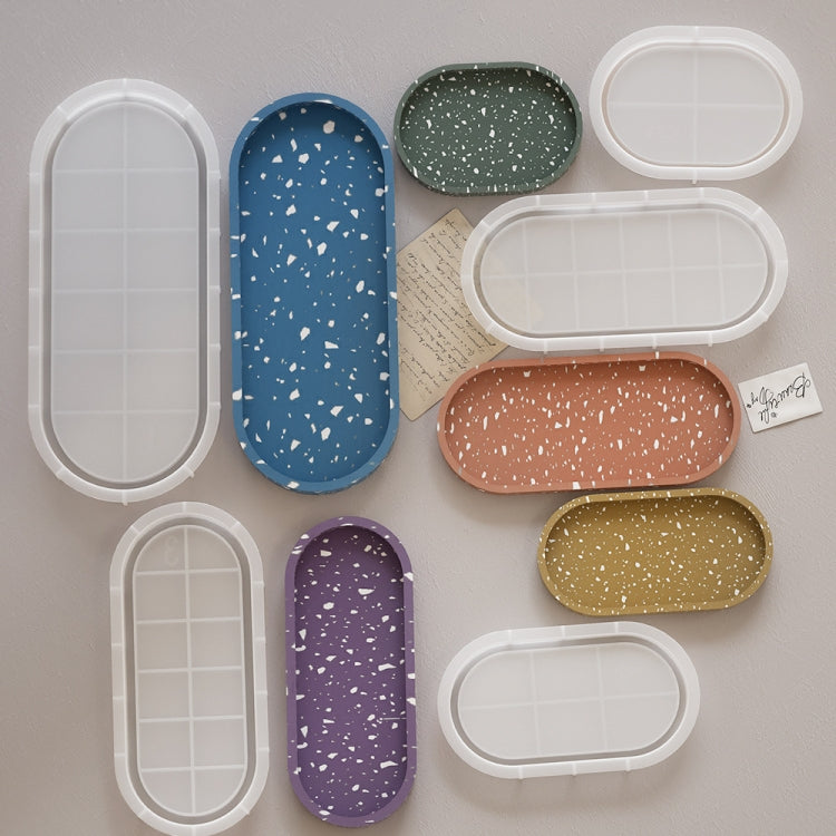 DIY Epoxy Oval Tray Dish Mold Silicone Mold for Flower Pot Base, Spec: 001 by bashfashion