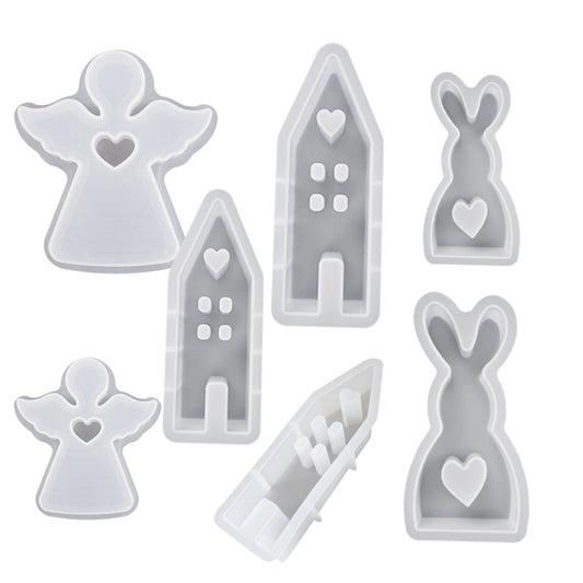 DIY Epoxy Easter Desktop Decoration Candle Silicone Mold, Spec: Angel 002 by bashfashion