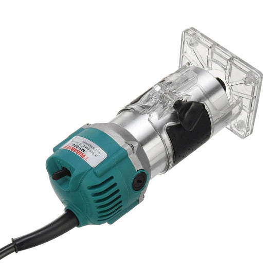 MOYI Aluminum Body Multifunctional Small Electric Woodworking Carving Slotting Trimming Machine, Specifications: 15 Milling Cutters US Plug by bashfashion