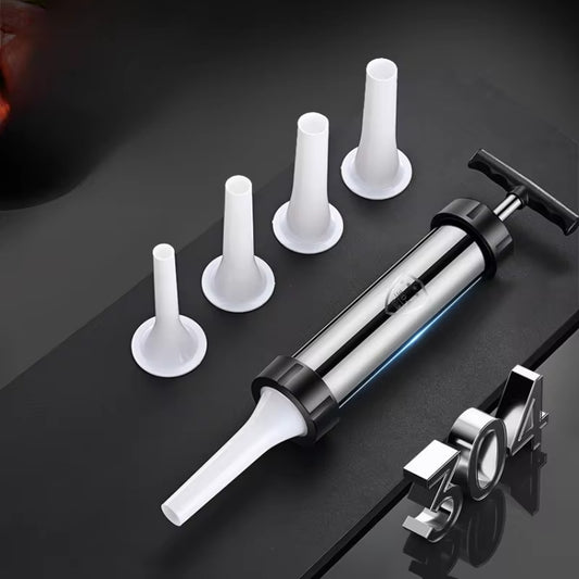 Stainless Steel Sausage Stuffer Tool Hand Operated Meat Sausage Maker With 4pcs Nozzle by bashfashion