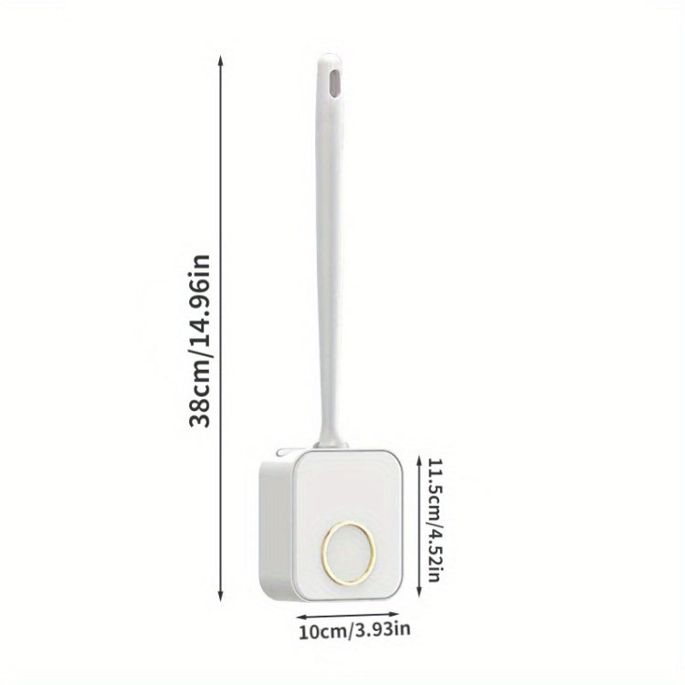 Wall-mounted Toilet Brush and Holder Set Odorless Design with Lid Bathroom Cleaning Kit(Cream White) by bashfashion