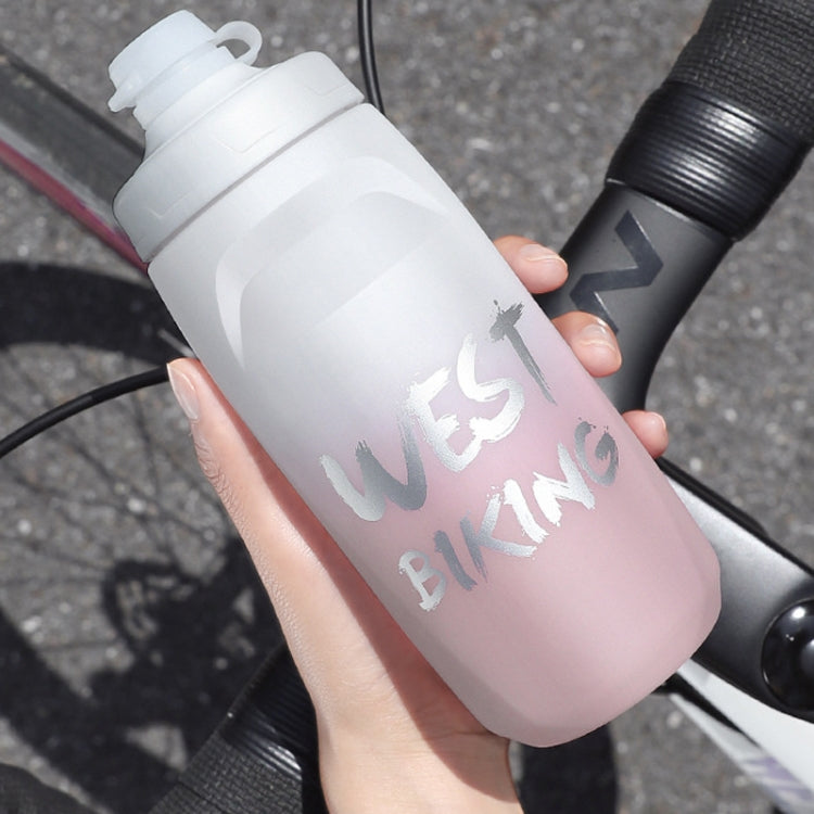 WEST BIKING 620ML Bicycle Water Bottle Portable Outdoor Cycling Water Cup, Color: Yellow Green Gradient by WEST BIKING