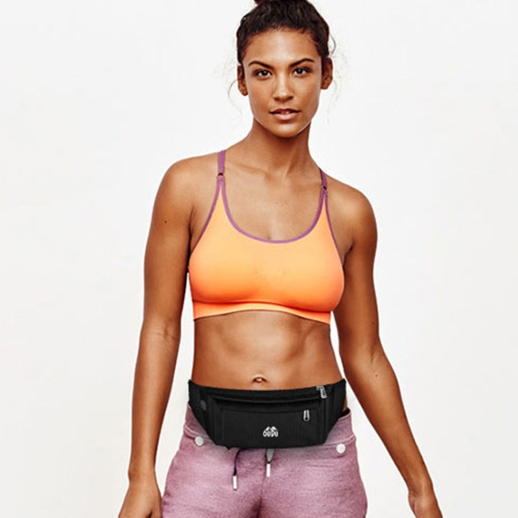 OUDU Outdoor Sports Waist Pack Male And Female Running Waterproof Cell Phone Bag(Black) by OUDU