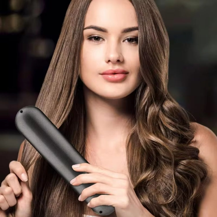 Wireless Hair Straightening Comb USB Charging Curling Iron(Black) by bashfashion
