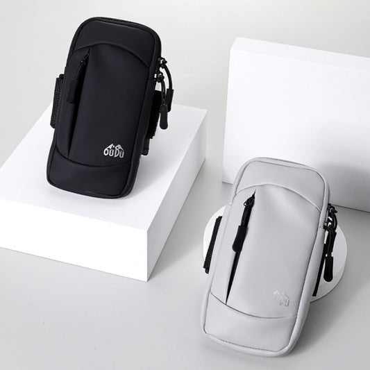 OUDU Outdoor Running Cell Phone Arm Bag Unisex Sports Portable Mobile Phone Pouch(Light Gray) by OUDU