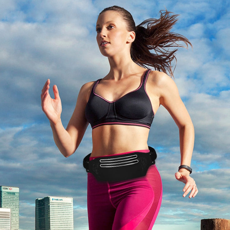 Outdoor Running Cell Phone Waist Pack Men And Women Waterproof Sports Gear, Style: Dual Zipper Black by bashfashion