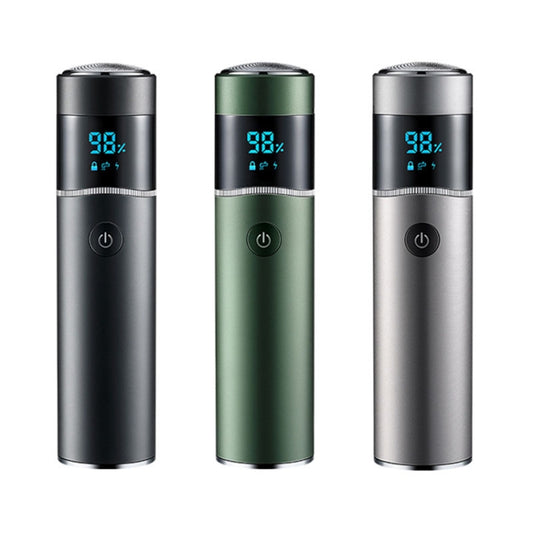 S-1090 IPX7 Waterproof 8D Portable LED Digital Display Round Electric Shaver(Black) by bashfashion