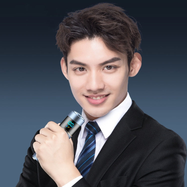 S-1090 IPX7 Waterproof 8D Portable LED Digital Display Round Electric Shaver(Black) by bashfashion