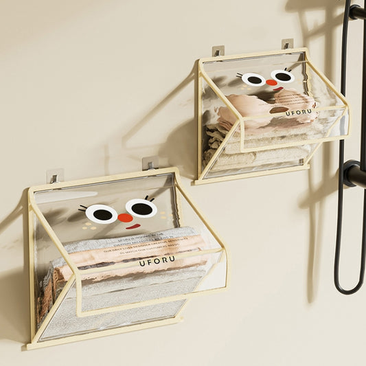 Bathroom Hanging Bag Foldable Transparent With Lid Waterproof Clothes Socks Storage Bag, Color: Small Beige by bashfashion