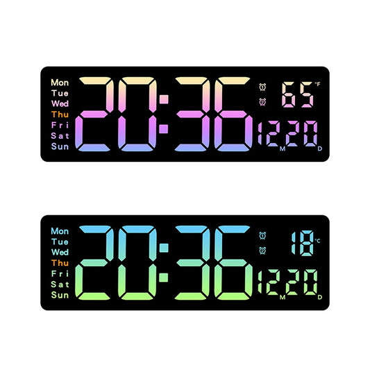 5526 LED Digital Display Electronic Wall Clock Multifunctional Countdown Alarm Clock(A Pink) by bashfashion