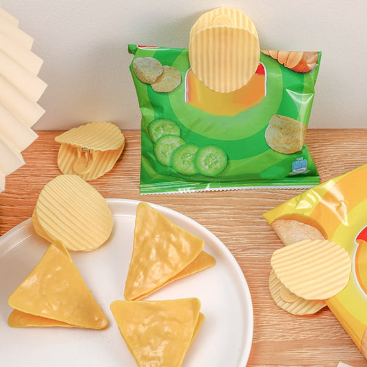 2pcs Potato Chip Sealing Clips Faux Shape Fun Handbook Decoration Food Bag Storage Clips(Round) by bashfashion