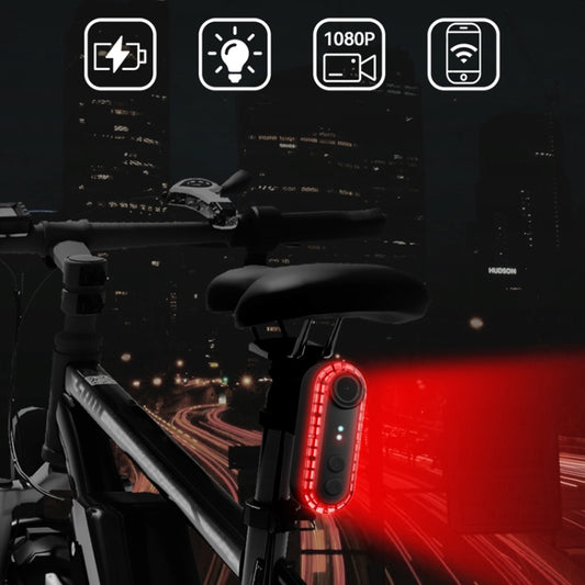 Bike Warning Tail Light 1080P WiFi Camera Recorder Waterproof Bicycle Rear Light for Riding Cycling, Spec: Clamp Mount by bashfashion