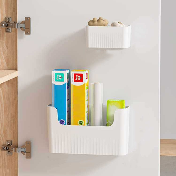 Small Kitchen Cabinet Door Cling Film Organizer Household Wall Mounted Refrigerator Side Shelf by bashfashion