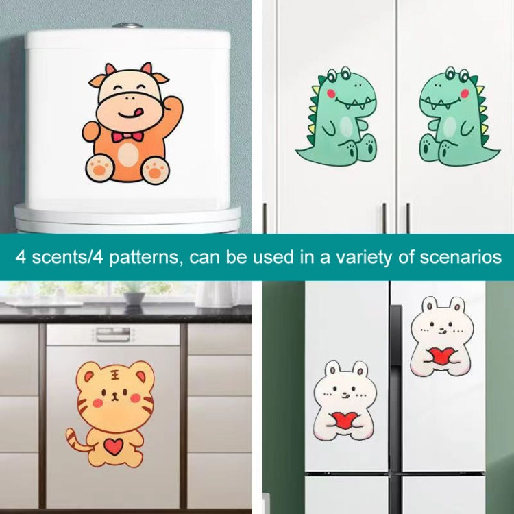 4pcs Bathroom Toilet Deodorant Stickers Felt Cute Cartoon Aromatherapy Decorative Wall Stickers, Size: 22x18cm(Cow) by bashfashion