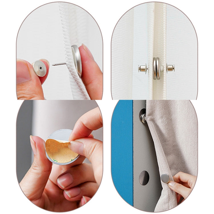 2pairs Double-open Fixed Curtain Shower Curtain Seam Closure Powerful Magnetic Snaps Privacy Grommets by bashfashion