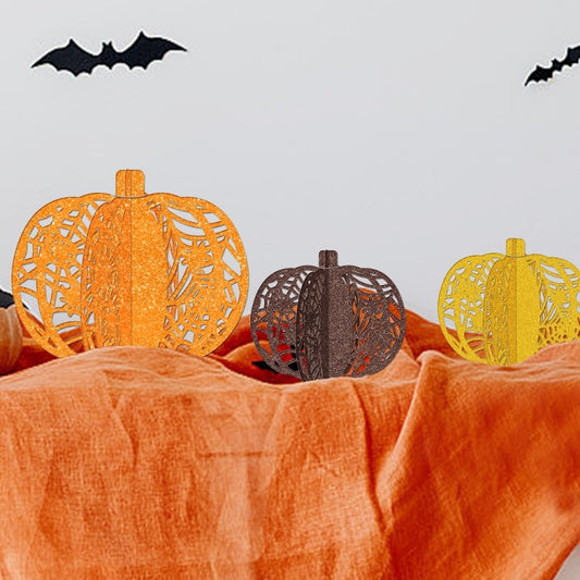 3pcs /Set Halloween Pumpkin Ornament Party Tabletop Decoration(Orange) by bashfashion