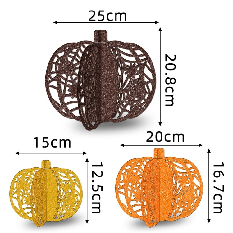 3pcs /Set Halloween Pumpkin Ornament Party Tabletop Decoration(Brown) by bashfashion