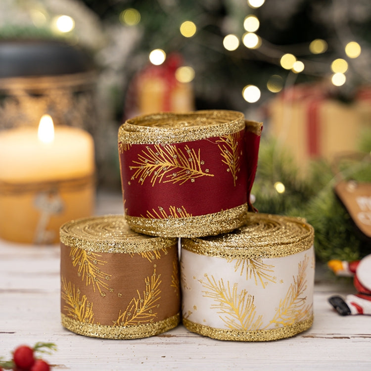 5m x 5cm Multifunctional Christmas Decorative Ribbon Gift Box Packaging Ribbon with Wire(Gold) by bashfashion
