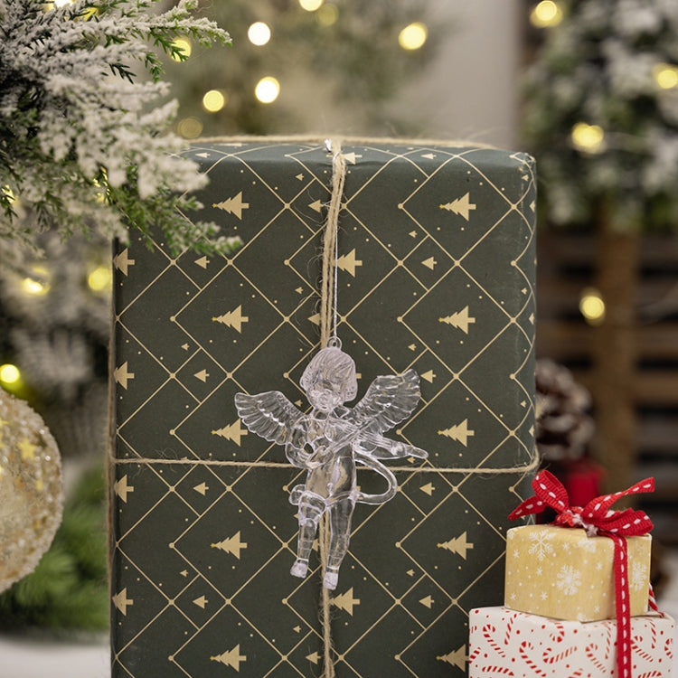 4pcs /Pack Acrylic Angel Christmas Tree Ornaments Christmas Decorations Pendants(Transparent) by bashfashion