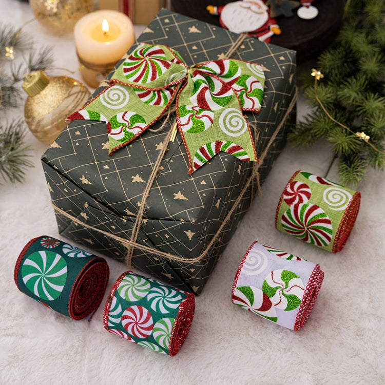 DIY Bow Christmas Decorations Colorful Printed Gift Wrapping Ribbon(C Model) by bashfashion