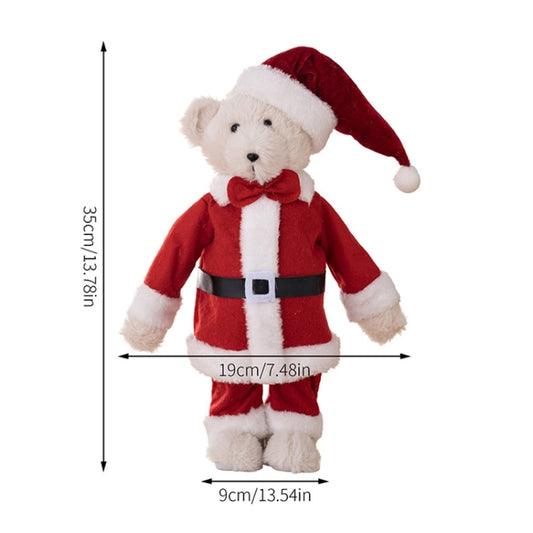Plush Bear Doll Christmas Ornaments Children Christmas Gift Dolls(Standing Posture) by bashfashion