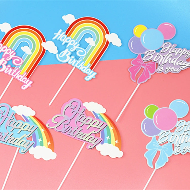 20pcs Birthday Party Cake Toppers Baking Cake Ornament Flags Dessert Decoration, Style: Balloon 2 by bashfashion