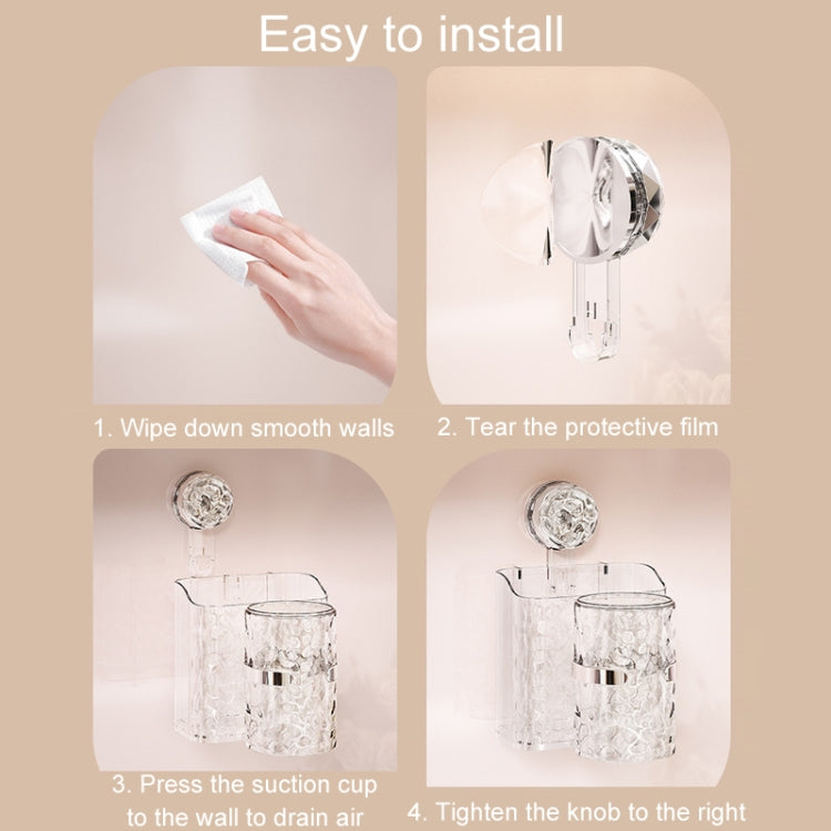 Bathroom Toothbrush Organizer Household Multifunctional Storage Rack(Transparent) by bashfashion