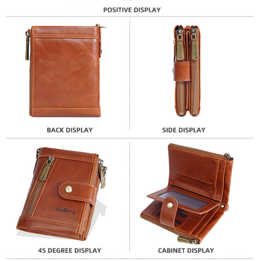 Baellerry D3261 Retro Multi-card Slot Double-zipper Short Wallet Coin Purse(Dark Brown) by Baellerry