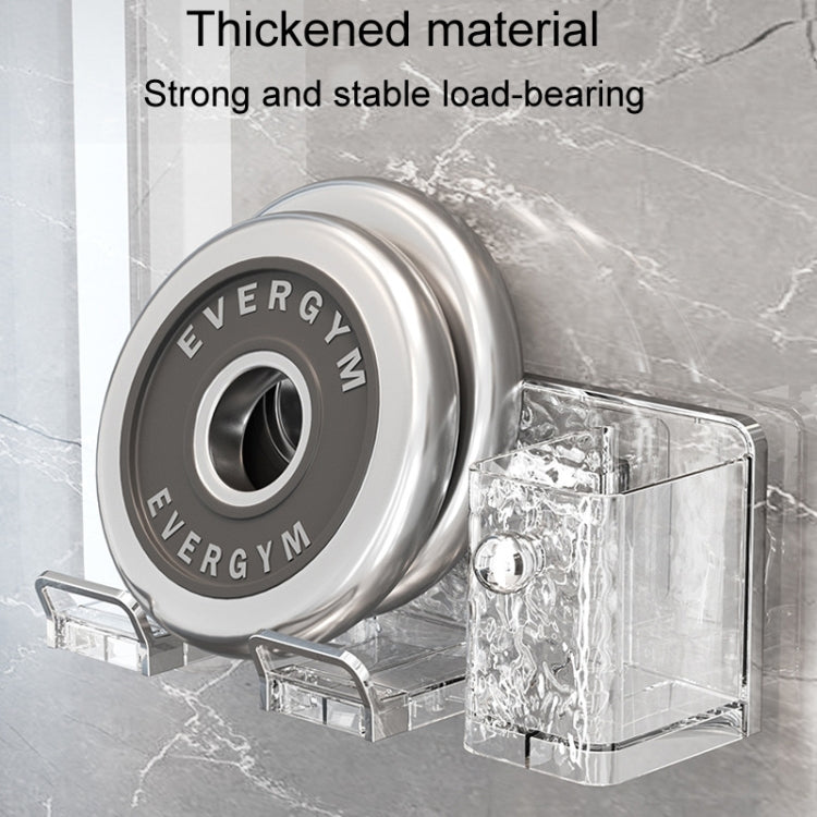 Household Hair Dryer Shelf Bathroom No Punching Wall Mounted Storage Rack(Transparent Gray Silver) by bashfashion