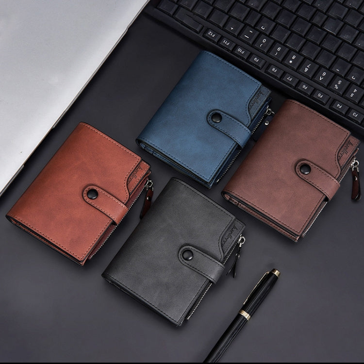 Baellerry D5113 RFID Anti-theft Tri-fold Zipper Short Wallet Coin Purse(Dark Brown) by Baellerry