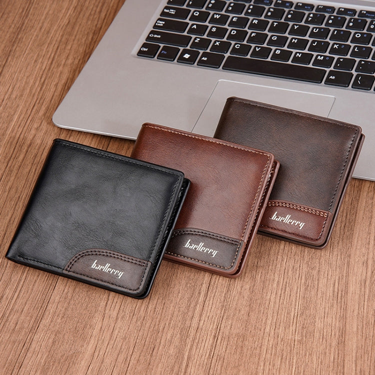 Baellerry D2405 Retro Two-fold Men Short Zipper Wallet Card Holder(Brown) by Baellerry