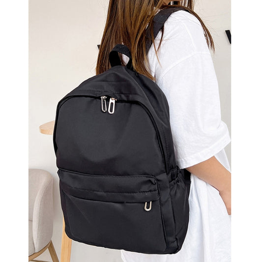 Women Solid Color Backpack Simple Travel Commuter Bag Satchel(Black) by bashfashion