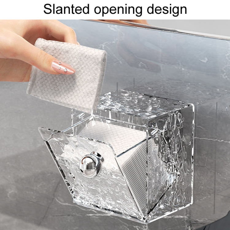 Bathroom No Punch Storage Box Restroom Wall Mounted Cotton Swab Organizer(Transparent Silver) by bashfashion
