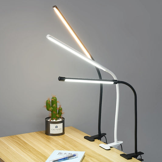 LED Table Lamp With Clamp & Flexible Gooseneck USB Reading Light Bedside Lamp, Spec: Touch Dimming White by bashfashion
