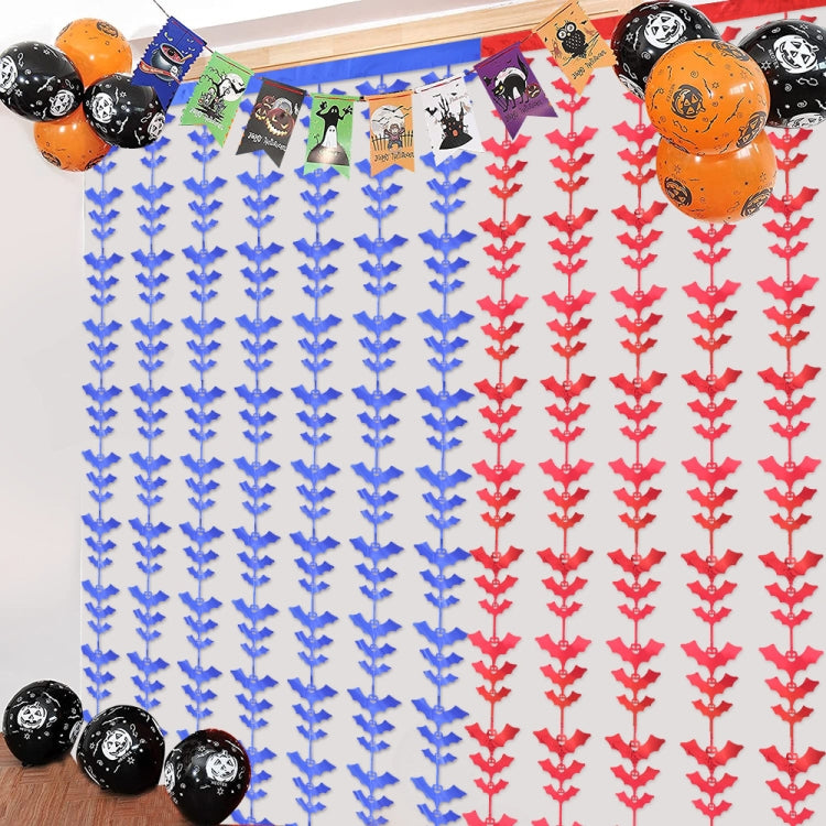 Halloween Decorative Bat String Flag Door Curtain Party Scene Layout Props(Black) by bashfashion