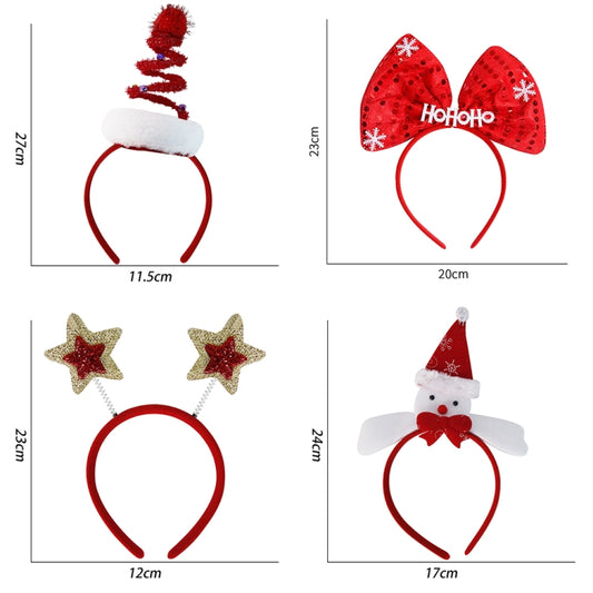 Christmas Party Decoration Headband Children Festival Hair Accessories, Color: Red Gold Star by bashfashion