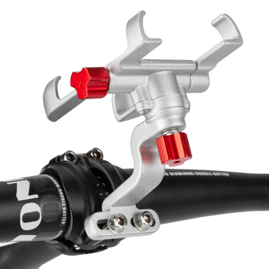 PROMEND Aluminum Alloy Cell Phone Holder Adjustable Angle Rotating Motorcycle Navigation Support, Style: SJJ-299B Handlebar Stand Silver by PROMEND