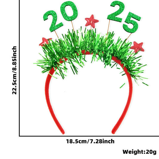 2025 Digital Christmas Party Decoration Headband Mall Bar New Year Eve Event Headdress(Green) by bashfashion