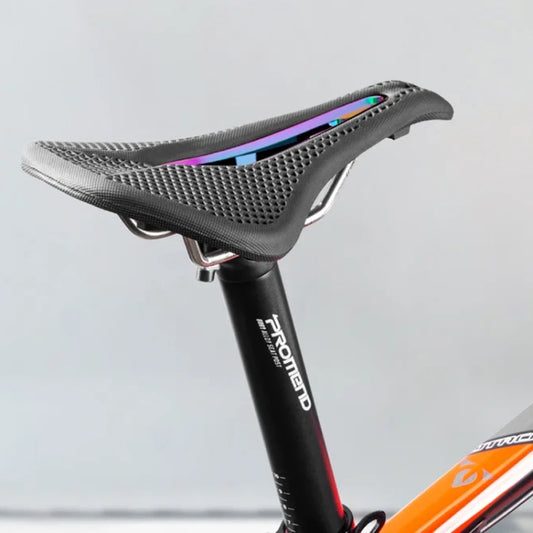 PROMEND SD-577 Bicycle Honeycomb Bionic Structure Saddle Hollow Steel Bow Breathable Comfort Saddle, Size: M(Black Surface Colorful Shell Bottom) by PROMEND