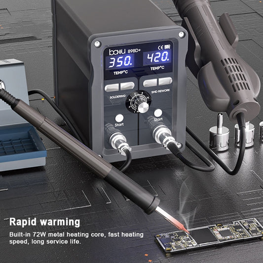 BAKU BA-898D+ T12 Solder Station Adjustable Temperature Electric Digital Soldering Iron For Phone Repair EU Plug 220V by BAKU