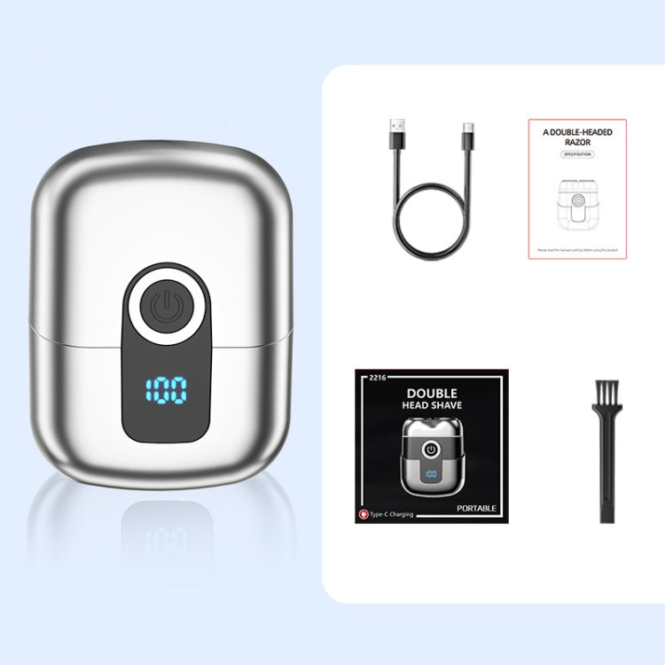 Double Ring Magnetic Electric Shaver Travel Portable Rechargeable Full Body Washable Men Razor(Grey) by bashfashion